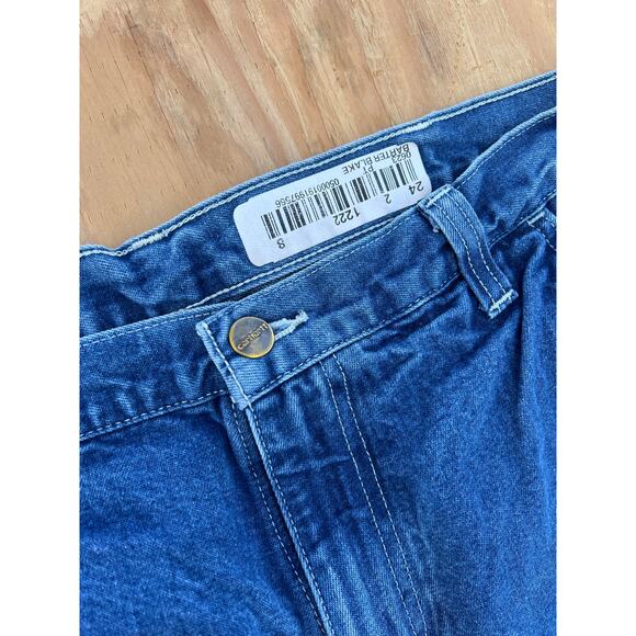 Carhartt Jeans Mens 34x36 Blue Denim Carpenter Utility Work Dungaree distress - Picture 10 of 10